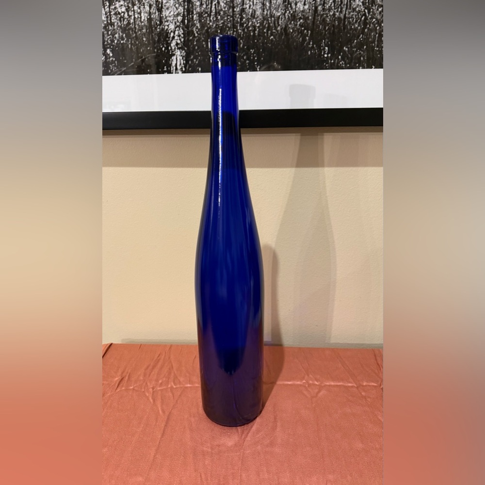 Vintage Elegant Cobalt Deep Blue Large 18.75” Glass Bottle